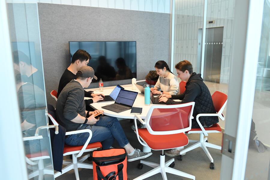 Students studying in a group