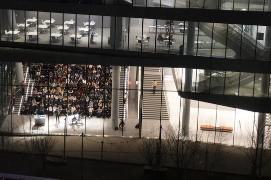 Geffen Hall outside at night