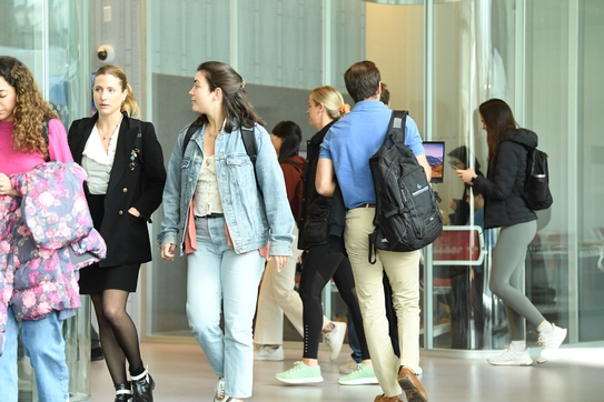 Students walking in the hallway