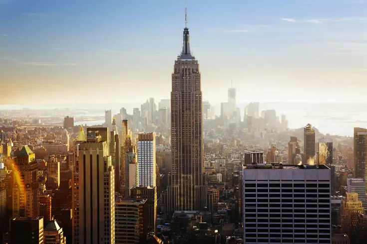 An aerial view of midtown Manhattan